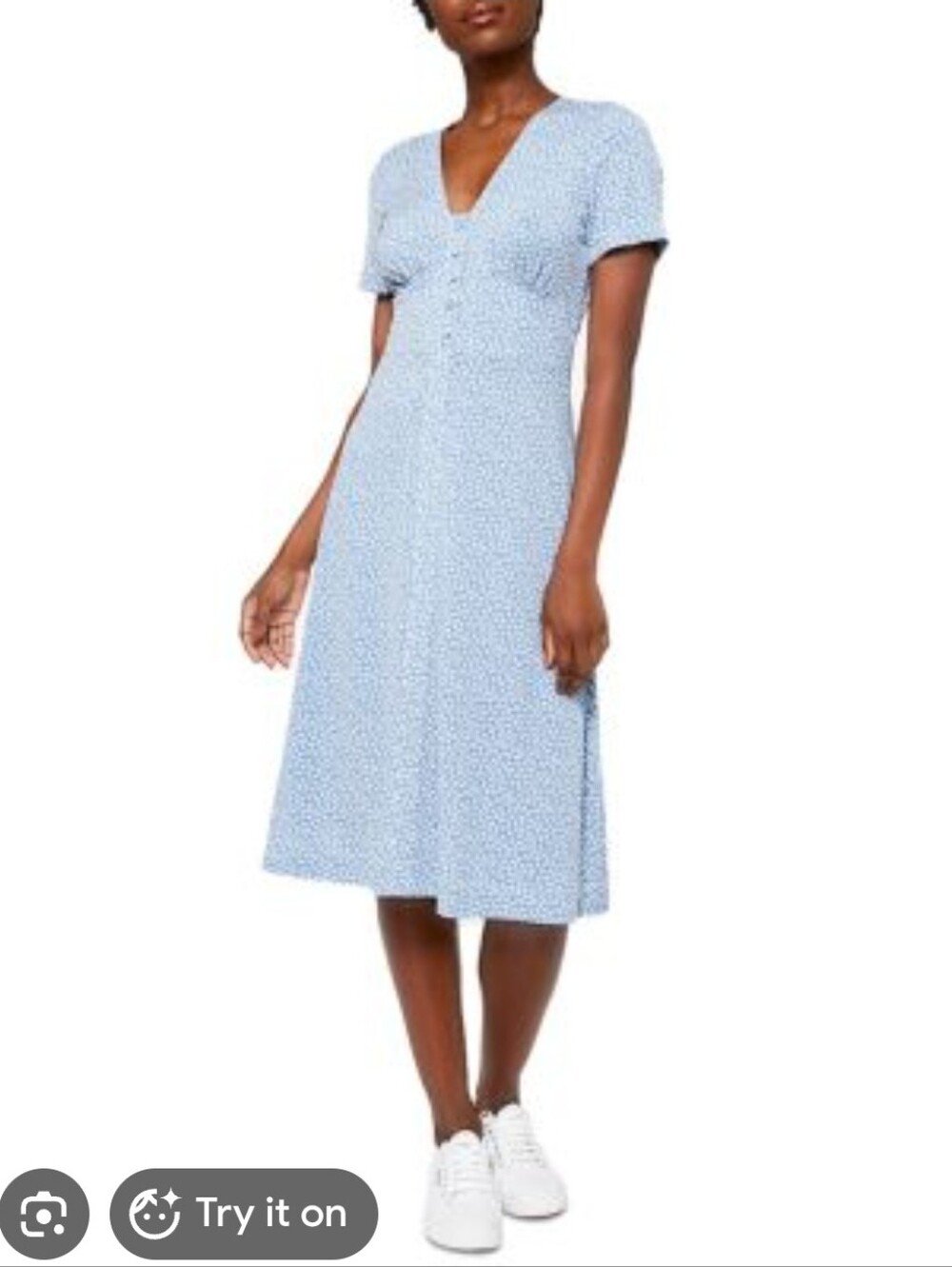 Leota Light Blue Bird Midi Dress - Size 1X - Picture 2 of 10